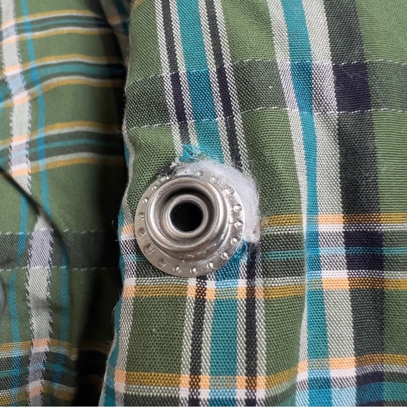 New w/ Flaw Free People Party Of One Puffer Jacket in Olive Green Plaid Combo - Picture 8 of 11